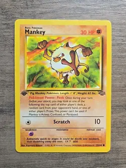 Pokemon TCG Mankey 1st Edition 55/64 Jungle NM - Image 1