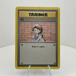 Trainer Bill 091/102 Base Set Vintage 1999 WOTC Pokemon Card - Image 1