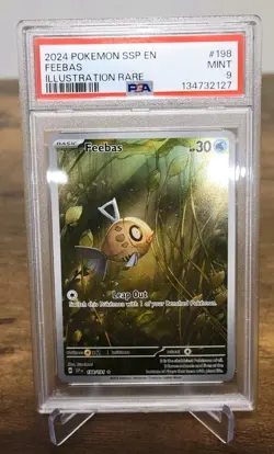 POKEMON 2024 Surging Sparks Illustration Rare FEEBAS #198 PSA 9 Mint - Image 1