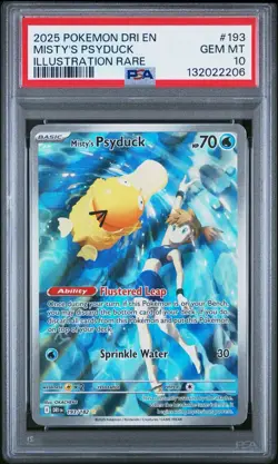 Misty's Psyduck Pokemon TCG Destined Rivals 193/182 PSA 10 Illustration Rare SIR - Image 1