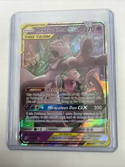 Pokemon Mewtwo & Mew GX 71/236 Unified Minds Sun & Moon Ultra Rare English - Image 1