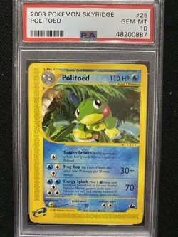 2003 Pokemon Skyridge Politoed 25/144 PSA 10 Gem Mint - Image 1