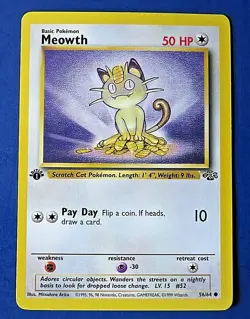 1999 POKEMON MEOWTH 56/64 1st Edition CARD JUNGLE SET ~ NM/MT - Image 1