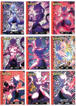 Pokemon- Team Rocket - Mew & Mewtwo - 9 Card LOT- Embossed Foil - Image 1