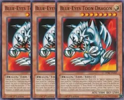 Yugioh - Blue-Eyes Toon Dragon x 3 - 1st Edition LP - Free Holographic Card - Image 1