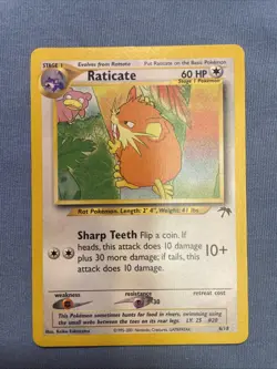 Pokemon Raticate Southern Islands PROMO 6/18 LP Card - Image 1