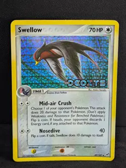 Pokemon TCG: Swellow 49/107 (2005) EX Deoxys • Reverse Holo Stamped Card - Image 1