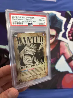 Marshall D. Teach Wanted Poster One Piece Card Game PSA 10 - Image 3