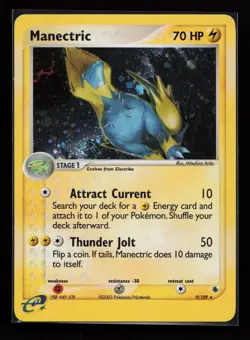 Manectric 9/109 Holo Rare Ruby and Sapphire Pokemon Card - Image 1