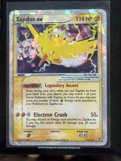 Pokemon TCG Zapdos EX Holo Card FireRed LeafGreen 116/112 (OFFERS ALLOWED) - Image 1