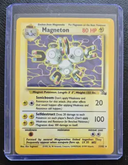 Pokemon 1999 TCG Magneton Fossil Holo Unlimited Rare Card 11/62 - Image 3