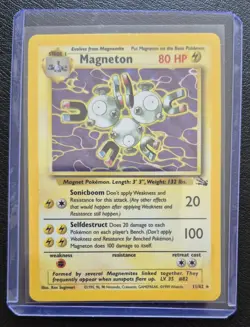Pokemon 1999 TCG Magneton Fossil Holo Unlimited Rare Card 11/62 - Image 3