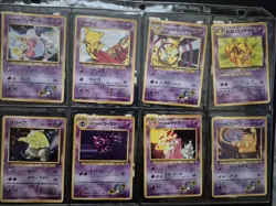 Pokemon TCG 1 Sleeve Sheet Of Japanese Base Set Psychic Type Cards - Image 1
