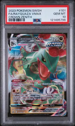 PSA 10 Rayquaza VMAX 101/159 Crown Zenith Holo Pokemon Card - Gem Mint - Image 1