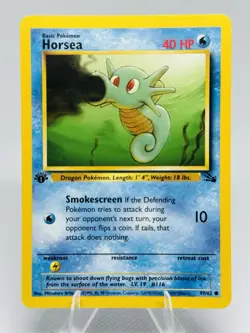 Horsea 49/62 1st Edition Fossil 1999 Pokemon Card WotC - NM - Image 1