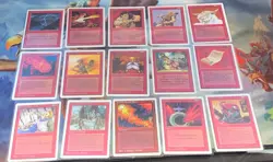 1993 - 15 MTG Unlimited Edition Common Red Cards Lot Near Mint Condition - Image 1
