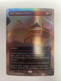 FOIL MTG Fire Nation Turret -Borderless Showcase Avatar Eternal NM Free Shipping - Image 1