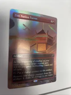 FOIL MTG Fire Nation Turret -Borderless Showcase Avatar Eternal NM Free Shipping - Image 2
