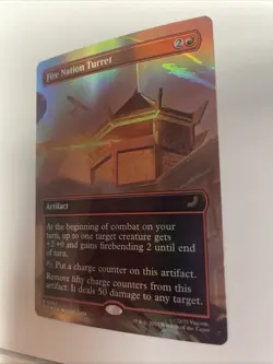 FOIL MTG Fire Nation Turret -Borderless Showcase Avatar Eternal NM Free Shipping - Image 3
