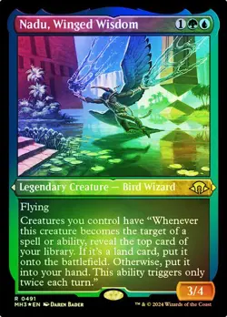 Magic The Gathering MTG NADU, WINGED WISDOM ETCHED FOIL Modern Horizons 3 NM - Image 1