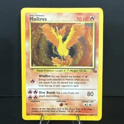 1999 POKEMON FOSSIL #12/62 MOLTRES HOLO LP - Image 1