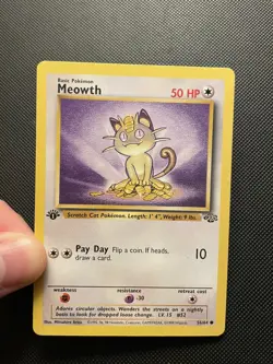 1999 Pokemon Jungle 1st Edition Meowth 56/64 WOTC Vintage Common - Image 4