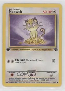 Meowth 1st Ed. Pokemon Jungle #56 1999 - Image 1