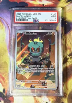 2025 POKEMON MEG EN-MEGA EVOLUTION ILLUSTRATION RARE #146 MARSHADOW PSA 9 - Image 1