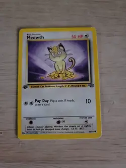 Pokemon Jungle Set 1st Edition Regular Finish Meowth 56/64 LP-NM OC511 - Image 1