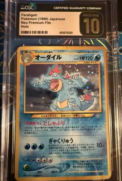 Pokemon 1999 Feraligatr Neo Premium File Holo CGC Pristine 10 Japanese - Image 1