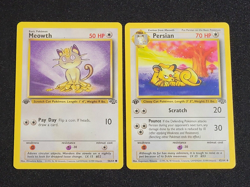 Pokemon 1st Meowth 56/64 Common Persian 42/64 Uncommon Non Holo TCG Jungle LP - Image 1