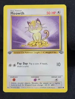 Pokemon 1st Meowth 56/64 Common Persian 42/64 Uncommon Non Holo TCG Jungle LP - Image 3