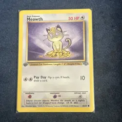 Pokemon TCG Meowth 56/64 Jungle 1st Edition LP - Image 1