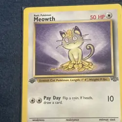 Pokemon TCG Meowth 56/64 Jungle 1st Edition LP - Image 5