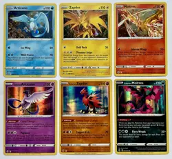 Pokemon SWSH: Articuno, Zapdos & Moltres Cosmos Holo + Galarian Form Holo MINT! - Image 1