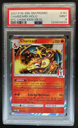 2021 Pokemon Indian Promo Charizard Holo KFC Chaki Kids Meal #181 PSA 9 - Image 1