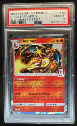 2021 Pokemon Indian Promo Charizard Holo KFC Chaki Kids Meal #181 PSA 10 - Image 1