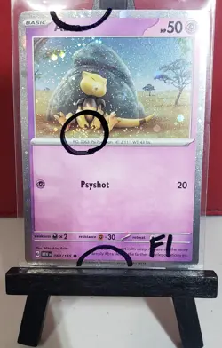 2 Swirl + Fart Pokemon Abra 063/165 Cosmos Holo Promo Scarlet & Violet 151 F1 - Image 1
