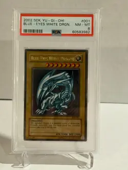 Yu-gi-oh PSA 8 Blue-Eyes White Dragon SDK-001 Ultra Rare Unlimited Edition - Image 1