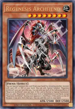 Yu-Gi-Oh! Regenesis Archfiend ALIN-ENSP1 Ultra Rare Promo - Image 1