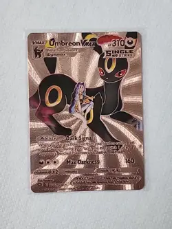 Umbreon VMax HP310 Single Strike Dark Signal Rose Gold Foil Fan Art Pokemon Card - Image 1
