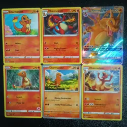 x6 Charizard Charmeleon Charmander evolution mixed lot of pokemon cards promo GX - Image 1