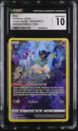 MEW Crown Zenith Holo Trainer Gallery Rare #GG10 CGC 10 Pokemon [Nostalgium] - Image 1