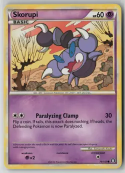 Skorupi 76/102 Pokemon TCG HGSS Triumphant Common Near Mint Card (NM) 1 - Image 1