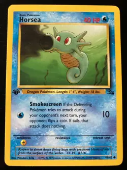 Pokemon 1st Edition Horsea 49/62 Fossil Set EX/NM Free Shipping - Image 1