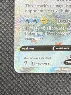 2021 POKEMON SWORD & SHIELD EVOLVING SKIES #192 FULL ART/DRAGONITE V - Image 4