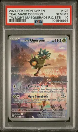 Teal Mask Ogerpon 123 Pokemon Center Exclusive PSA 10 - Image 1