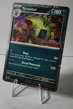 Pokemon TCG Tyranitar Cosmo Holo STAMPED 2x SWIRL Paldea Evolved 135/193 NM - Image 1