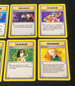 Gym Heroes / Challenge Trainer LOT of 6 Pokemon cards non holo Rares Lt Surge - Image 3