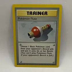 Pokemon TCG Pokemon Flute Base Set 86/102 Regular Unlimited Uncommon LP Card - Image 1